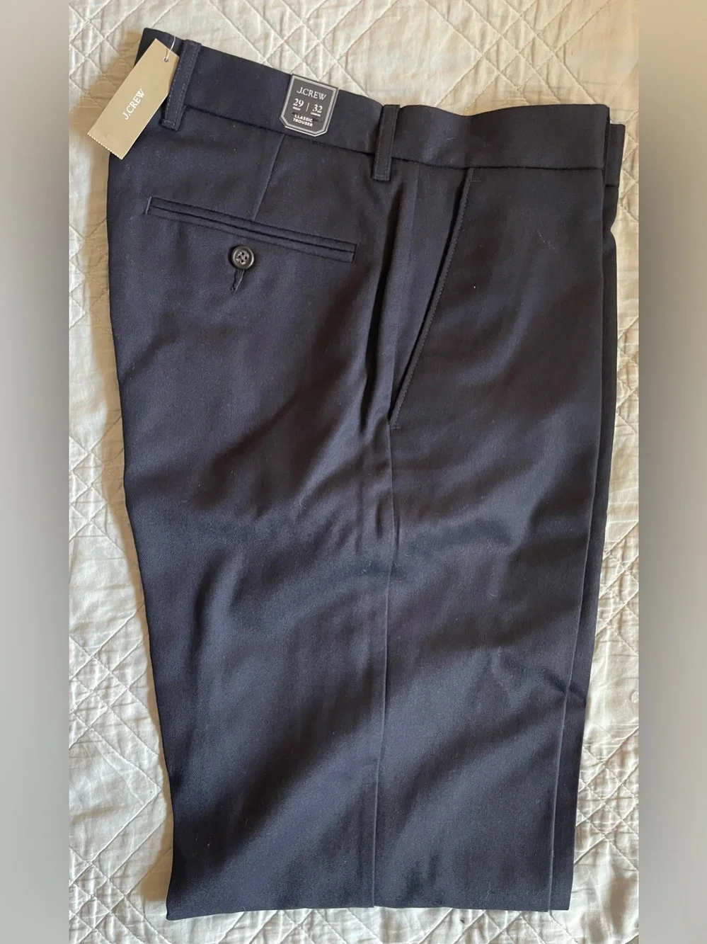 J. CREW Classic creased wool trouser in Deep Navy Size 29/32 NWT $198 CO452